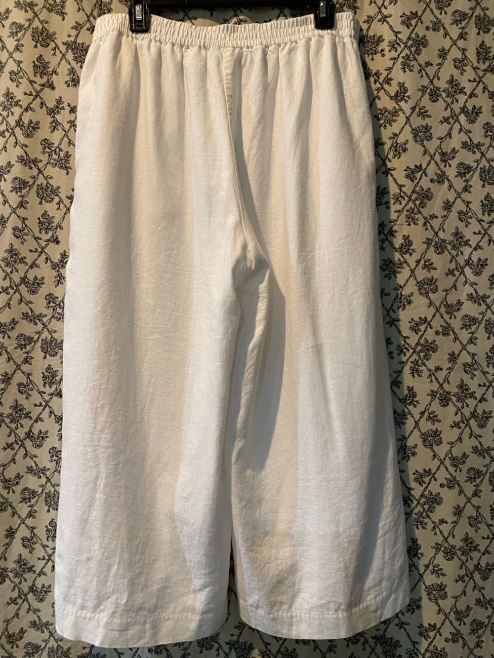 Coldwater Creek White Wide-Leg Linen Blend Pants - Picture 2 of 5